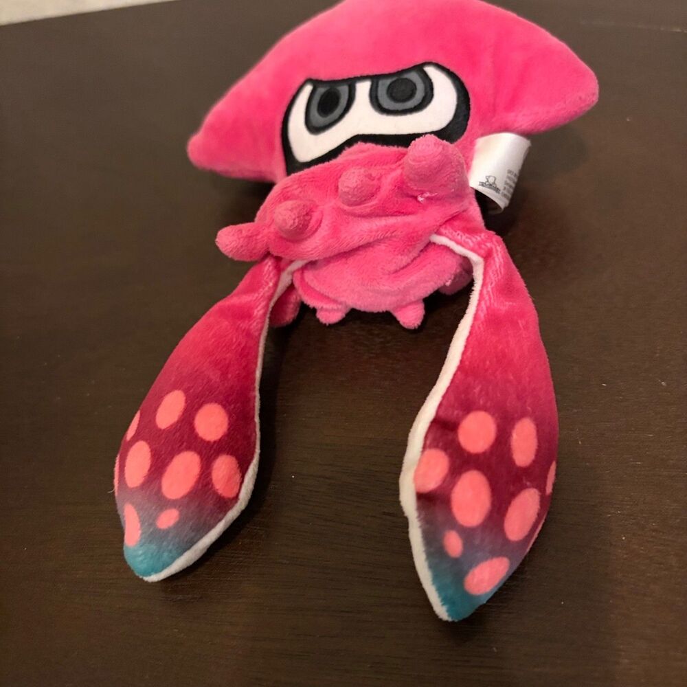 Nintendo Splatoon Inkling Squid Pink Plush Stuffed Toy 8" Little Buddy - Picture 3 of 6